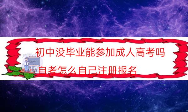 初中没毕业能参加成人高考吗（自考怎么自己注册报名）