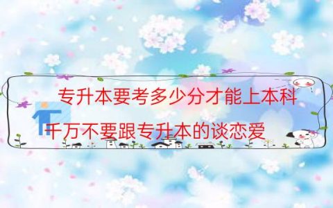 专升本要考多少分才能上本科（千万不要跟专升本的谈恋爱）