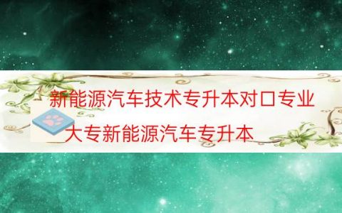 新能源汽车技术专升本对口专业（大专新能源汽车专升本）