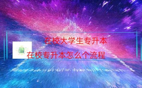 在校大学生专升本（在校专升本怎么个流程）