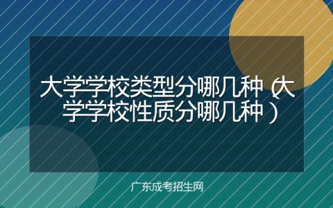 大学学校类型分哪几种（大学学校性质分哪几种）
