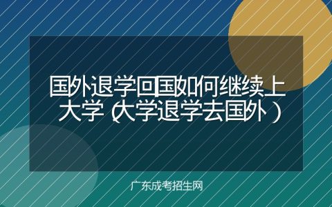 国外退学回国如何继续上大学（大学退学去国外）