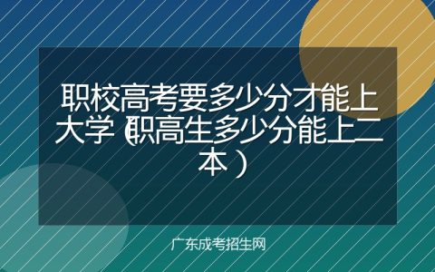 职校高考要多少分才能上大学（职高生多少分能上二本）