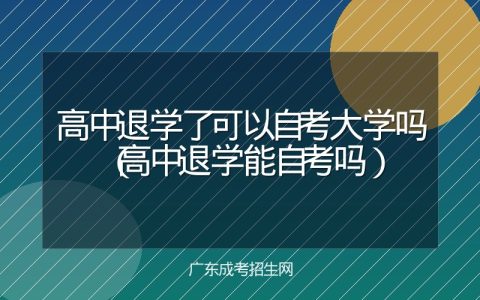 高中退学了可以自考大学吗（高中退学能自考吗）