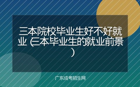 三本院校毕业生好不好就业（三本毕业生的就业前景）