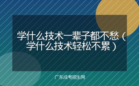 学什么技术一辈子都不愁（学什么技术轻松不累）