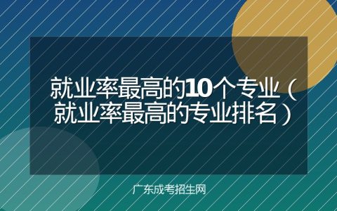 就业率最高的10个专业（就业率最高的专业排名）