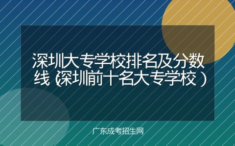 深圳大专学校排名及分数线（深圳前十名大专学校）