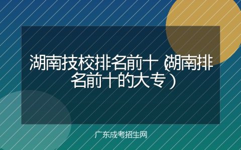 湖南技校排名前十（湖南排名前十的大专）