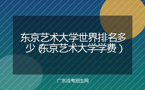 东京艺术大学世界排名多少（东京艺术大学学费）