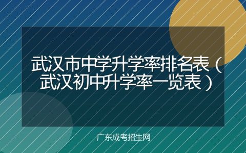 武汉市中学升学率排名表（武汉初中升学率一览表）