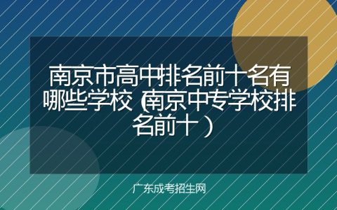 南京市高中排名前十名有哪些学校（南京中专学校排名前十）