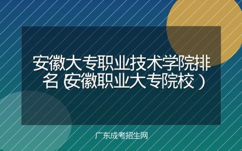 安徽大专职业技术学院排名（安徽职业大专院校）