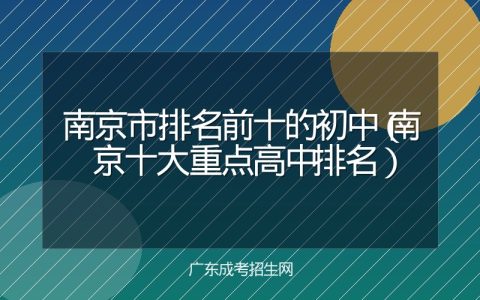 南京市排名前十的初中（南京十大重点高中排名）