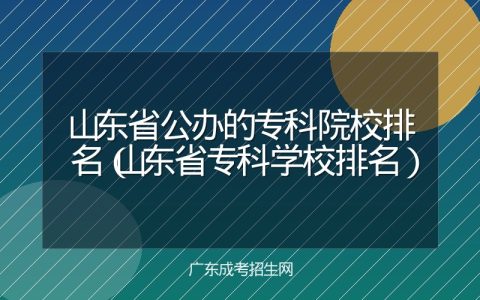 山东省公办的专科院校排名（山东省专科学校排名）