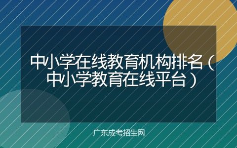 中小学在线教育机构排名（中小学教育在线平台）
