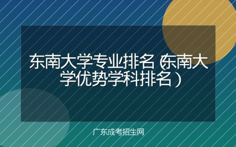 东南大学专业排名（东南大学优势学科排名）