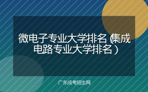微电子专业大学排名（集成电路专业大学排名）